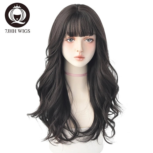  7JHH Wigs Brown Ash Long Deep Wave Wig cashymart