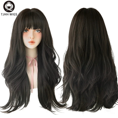  7JHH Wigs Brown Ash Long Deep Wave Wig cashymart