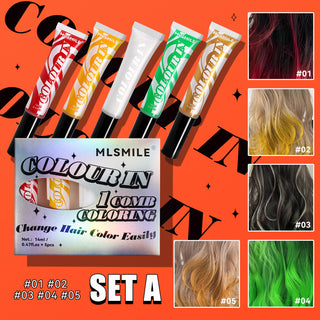  Vibrant 5-Piece Temporary Hair Dye Set cashymart