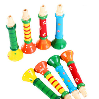  Brightly Colored Wooden Baby Trumpet - Educational Musical Toy cashymart