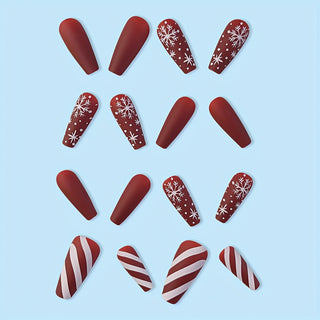  Red & White Press-On Nails Set cashymart