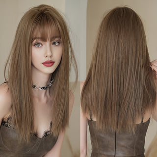  Chic Layered Wig with Bangs cashymart