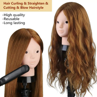  80 Percent Real Hair Doll Head For Styling cashymart