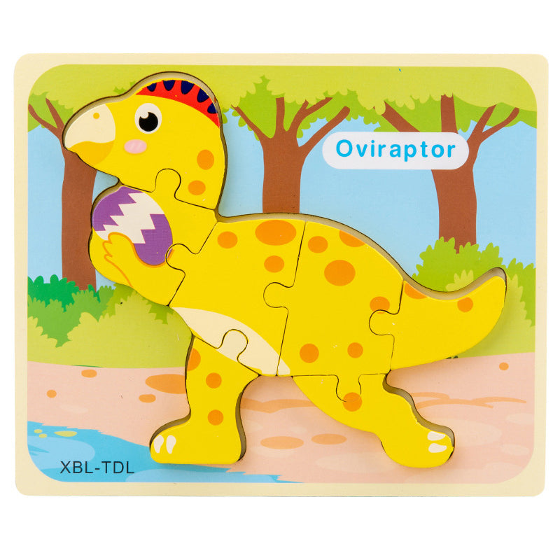  Wooden Dinosaur 3D Puzzle Jigsaw Set for Kids cashymart