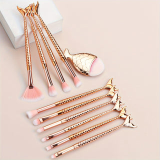  Mermaid Magic 11-Piece Colorful Makeup Brush Set cashymart