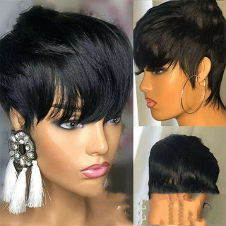  Short Black Pixie Cut Wig cashymart