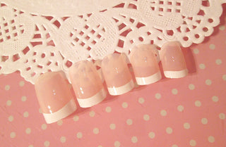  Nail art finished French long fake nail patch cashymart