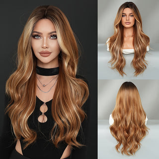  Elegant Ombre Brown Curly Wig cashymart