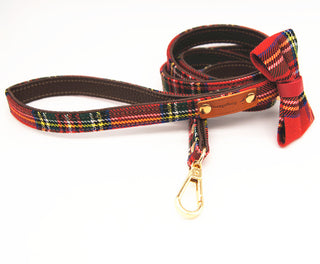  Red Plaid Bowknot Small Pet Collar cashymart