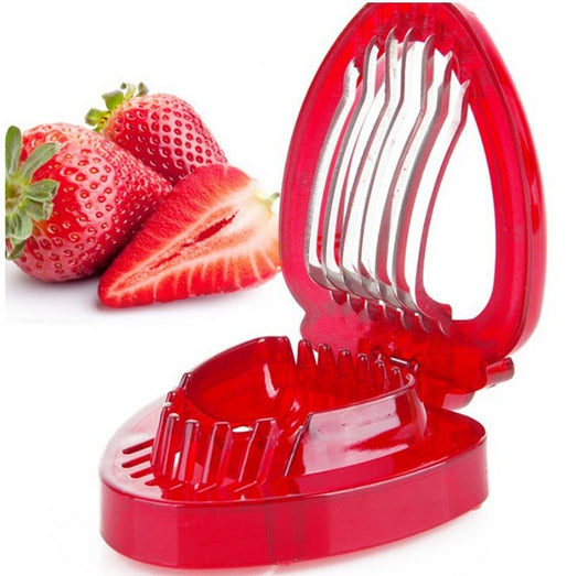  Red Strawberry Slicer Plastic Fruit Carving Tools cashymart