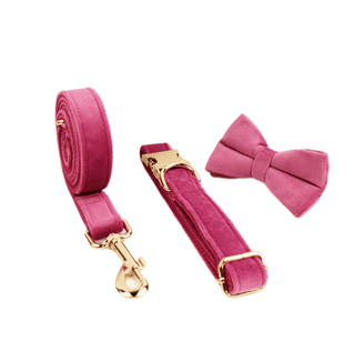  Velvet Dog Collar and Leash Set cashymart