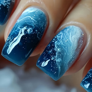  Stunning Ocean Blue Gradient Press-On Nails cashymart