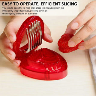  Red Strawberry Slicer Plastic Fruit Carving Tools cashymart