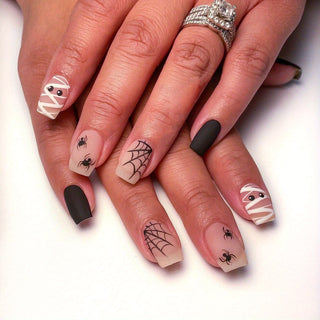  Spider Web Halloween Press On Nails cashymart