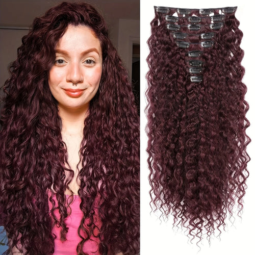  9PCS Curly Clip In Hair Extensions 22 Inch cashymart