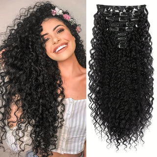  9PCS Curly Clip In Hair Extensions 22 Inch cashymart