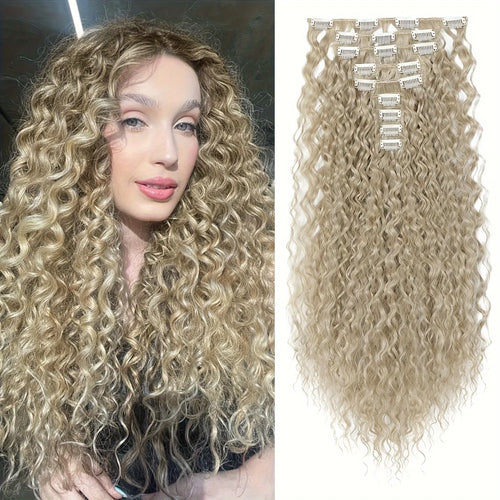  9PCS Curly Clip In Hair Extensions 22 Inch cashymart