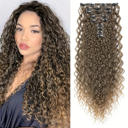  9PCS Curly Clip In Hair Extensions 22 Inch cashymart