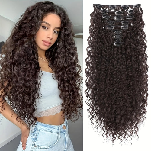  9PCS Curly Clip In Hair Extensions 22 Inch cashymart