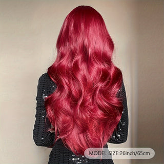  Sassy Long Wavy Wine Red Wig cashymart