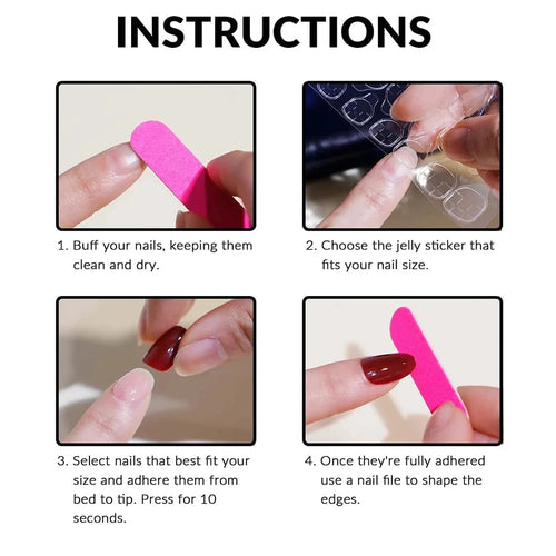  ARTAUG 24PCS Medium Pink Glitter Press On Nails cashymart