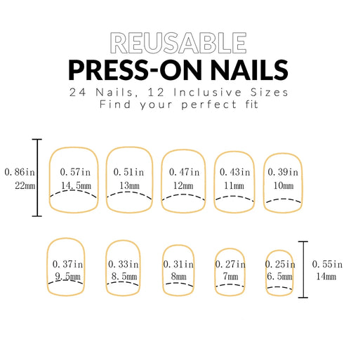  ARTAUG 24PCS Medium White Square Press On Nails cashymart