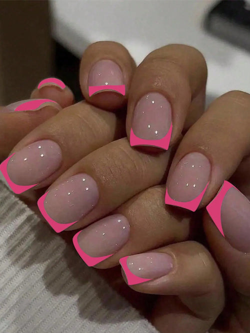  ARTAUG 24PCS Medium White Square Press On Nails cashymart