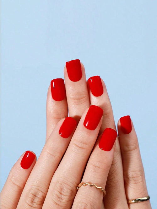  ARTAUG 24PCS Medium White Square Press On Nails cashymart