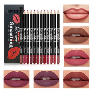  12 Colors Lip Liner Pen Set Waterproof Easy To Color Makeup cashymart