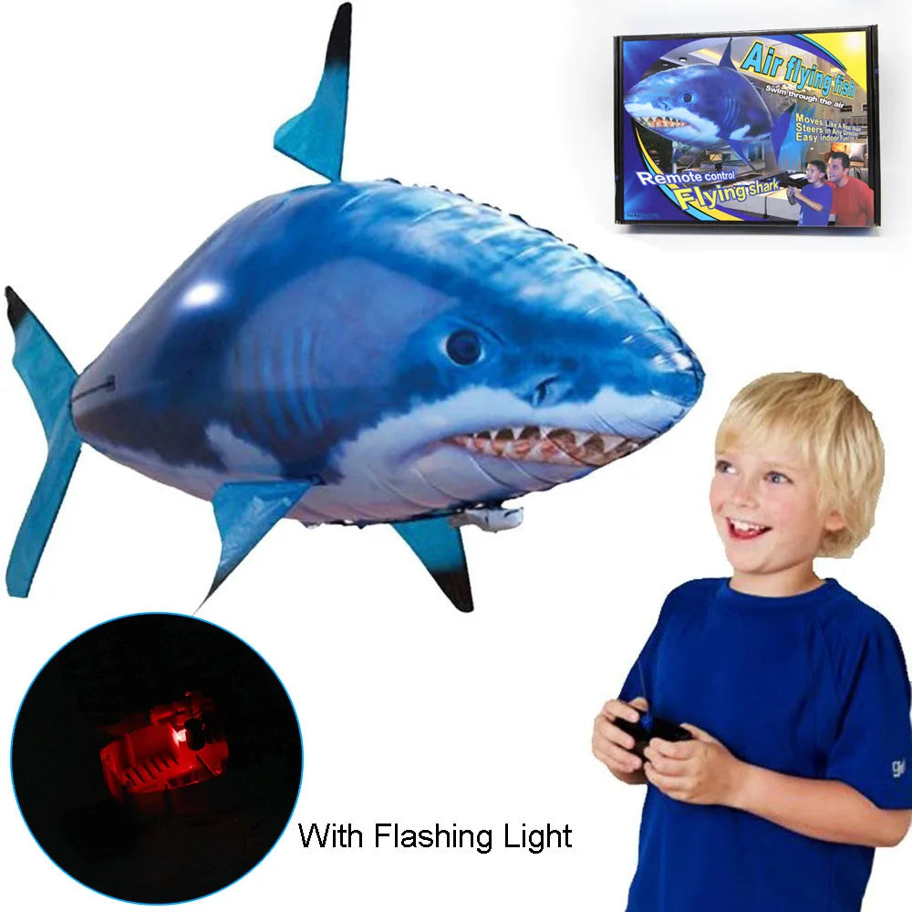 air swimmers flying fish shark box BleuRibbon Baby - Remote Control Air Swimmers swim through the air with incredibly smooth and life Air Swimmers Shark Unboxing &