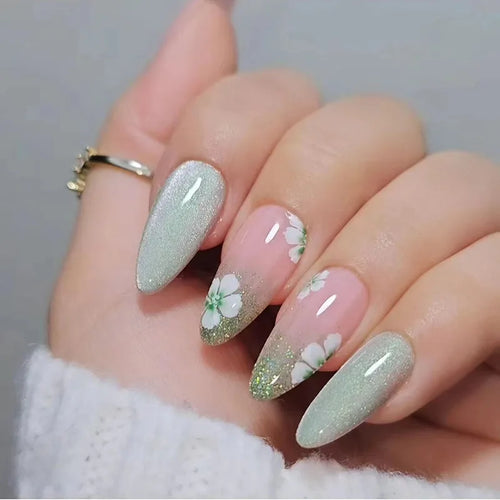  Almond Fake Nail Set cashymart