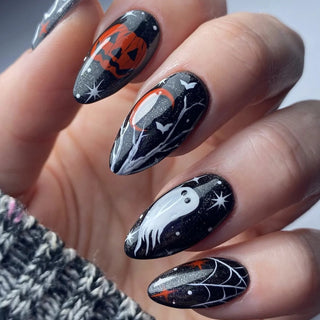  Almond Halloween Press-On Nails cashymart