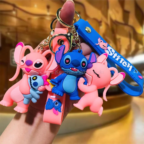  Anime Disney Keychain Mickey Minnie Lilo Stitch cashymart