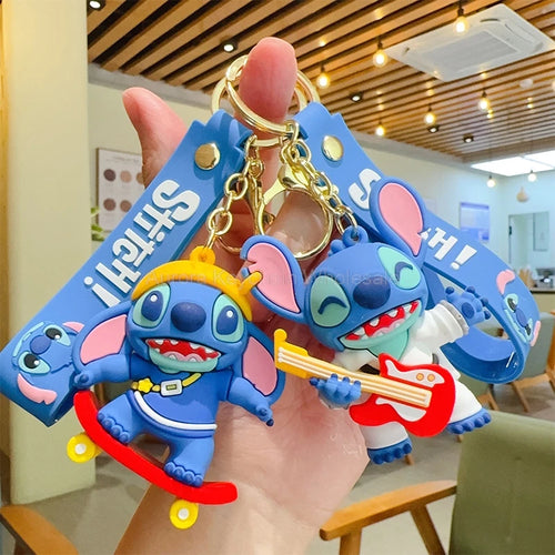  Anime Disney Keychain Mickey Minnie Lilo Stitch cashymart