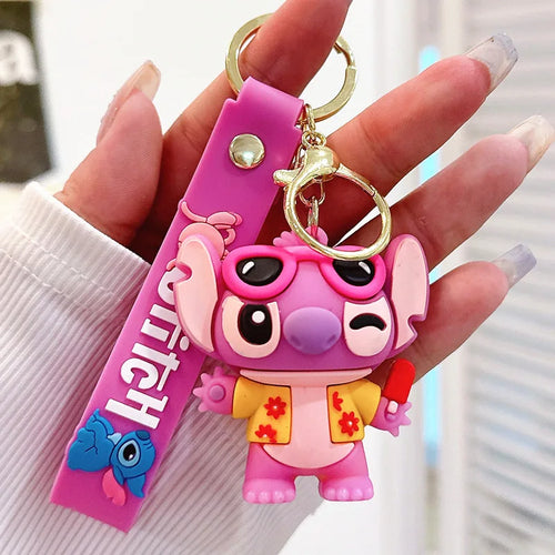  Anime Disney Keychain Mickey Minnie Lilo Stitch cashymart