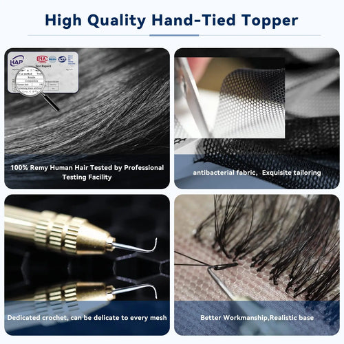  Ash Gray Brown 100% Remy Human Hair Toppers Clips cashymart