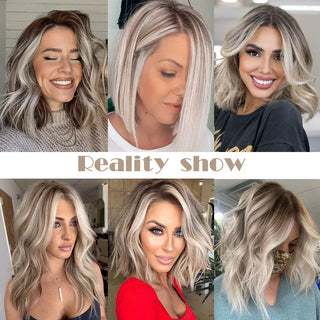  Ash Gray Brown 100% Remy Human Hair Toppers Clips cashymart