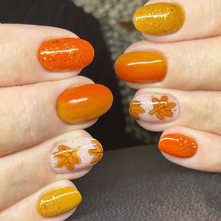  Autumn Maple Leaves French Fake Nails cashymart