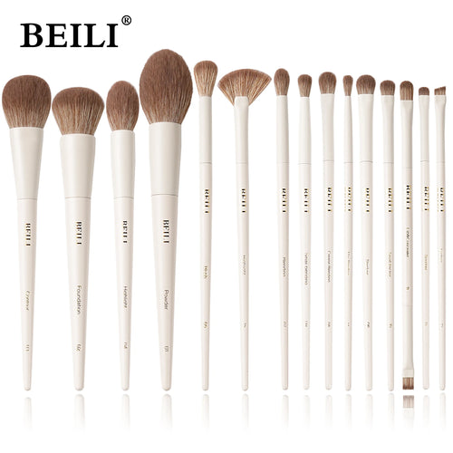  Beili 15 PCS Beige Makeup Brush Set cashymart