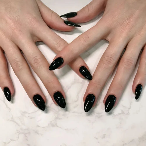  Black Acrylic Square Head Press-On Nails cashymart