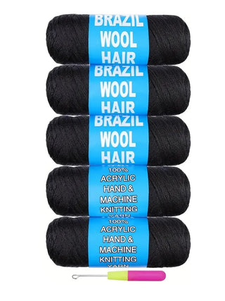  Black Brazilian Wool Hair Yarn for Braids cashymart