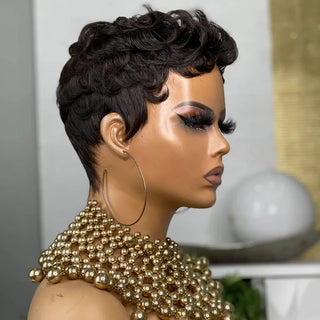  Black Curly Pixie Hair Wig for Women cashymart