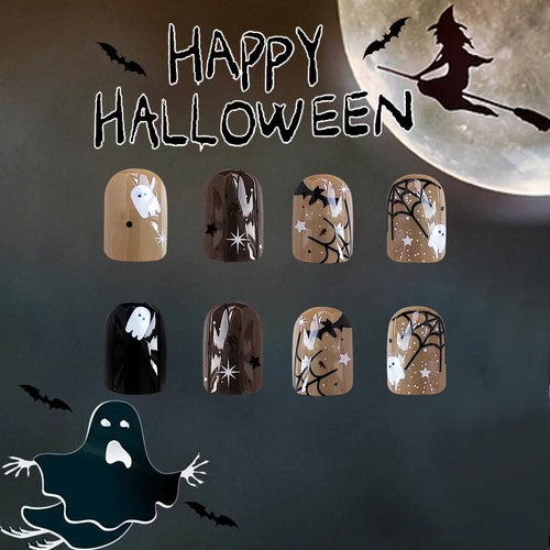  Black Halloween Press-on Nails cashymart