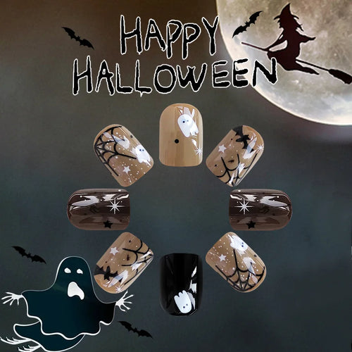  Black Halloween Press-on Nails cashymart