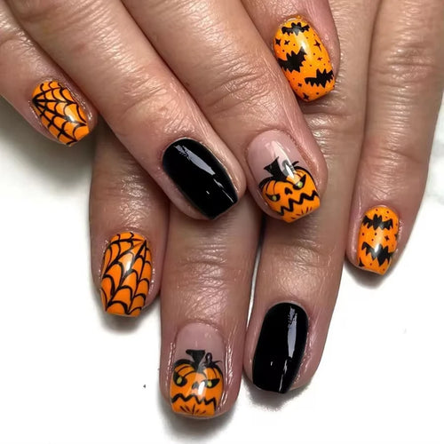  Black Halloween Press-on Nails cashymart