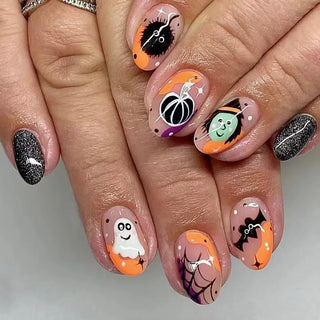  Black Halloween Press-on Nails cashymart