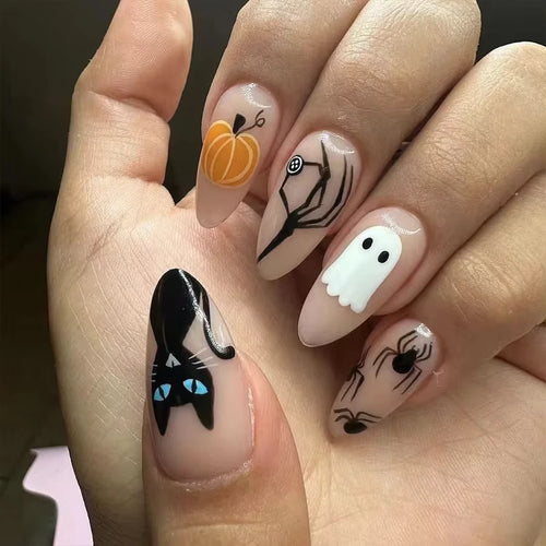  Black Halloween Press-on Nails cashymart