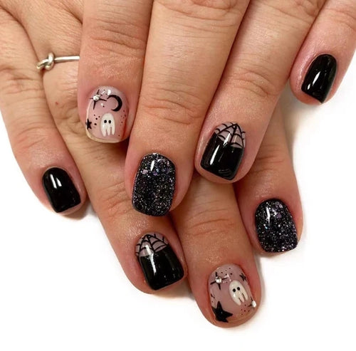  Black Halloween Press-on Nails cashymart