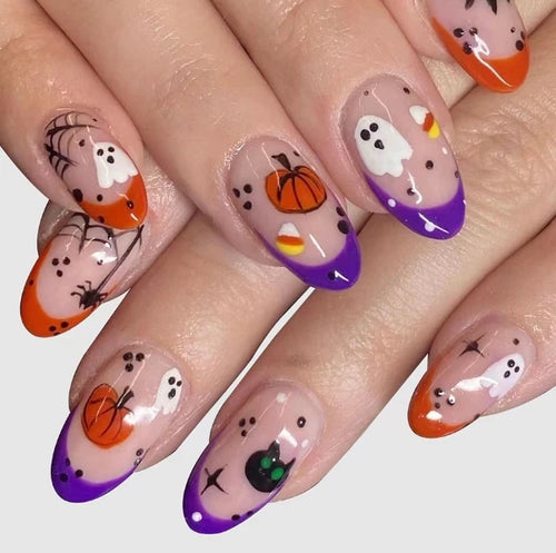  Black Halloween Press-on Nails cashymart