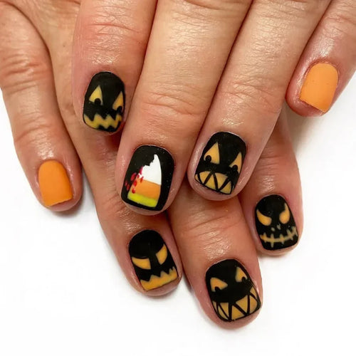  Black Halloween Press-on Nails cashymart